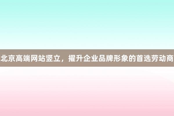 北京高端网站竖立，擢升企业品牌形象的首选劳动商