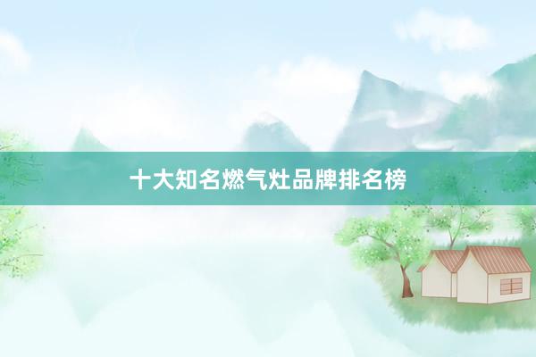 十大知名燃气灶品牌排名榜