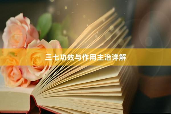 三七功效与作用主治详解
