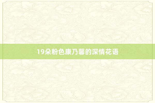 19朵粉色康乃馨的深情花语